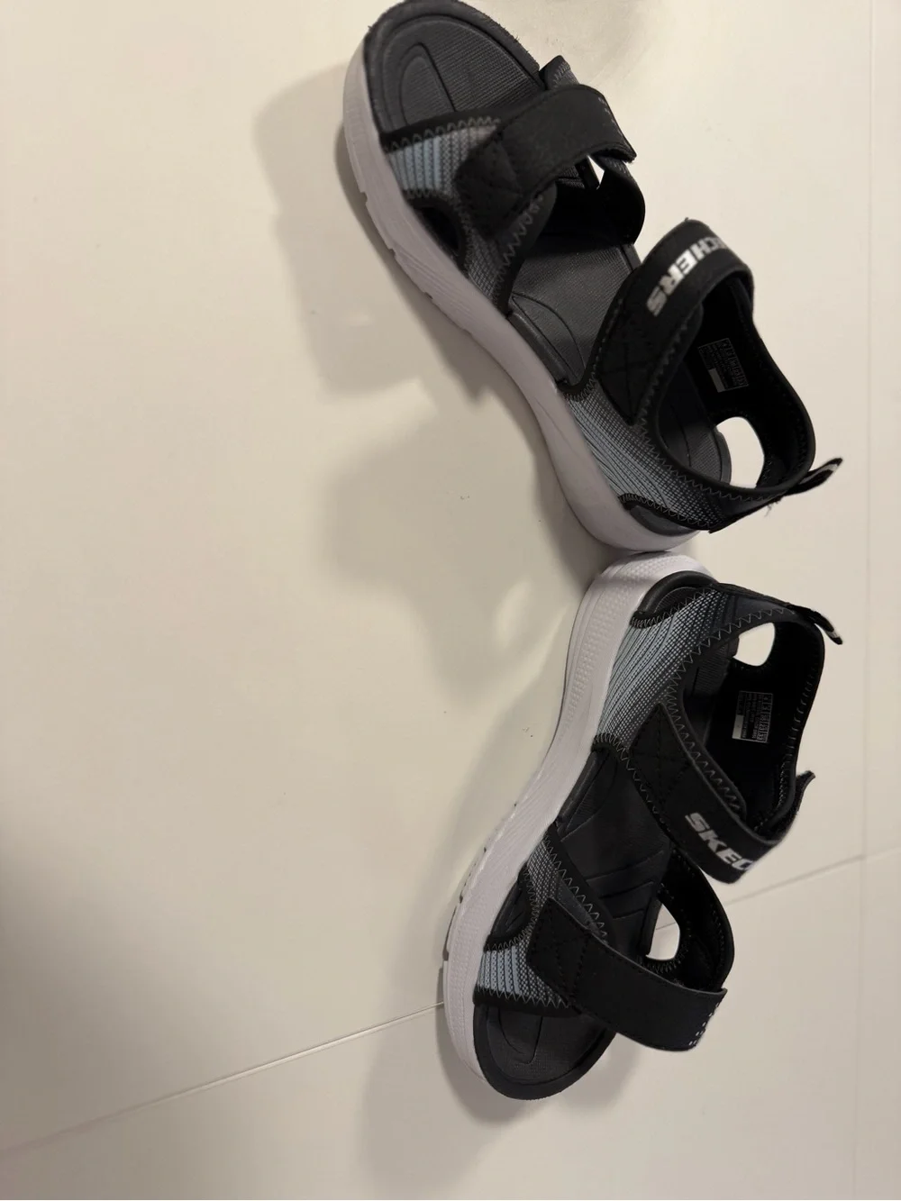 Skechers Microspec Splash Boys Sandals Size 4 Black Silver